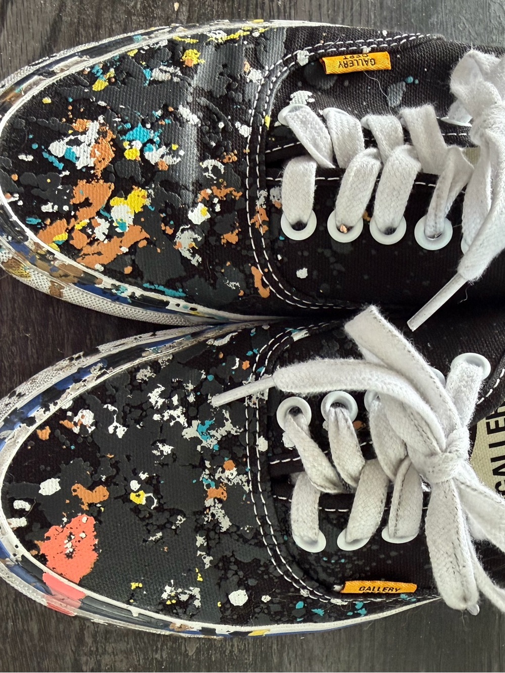 Gallery Dept. x Vans collaboration paint splattered.
Limited edition